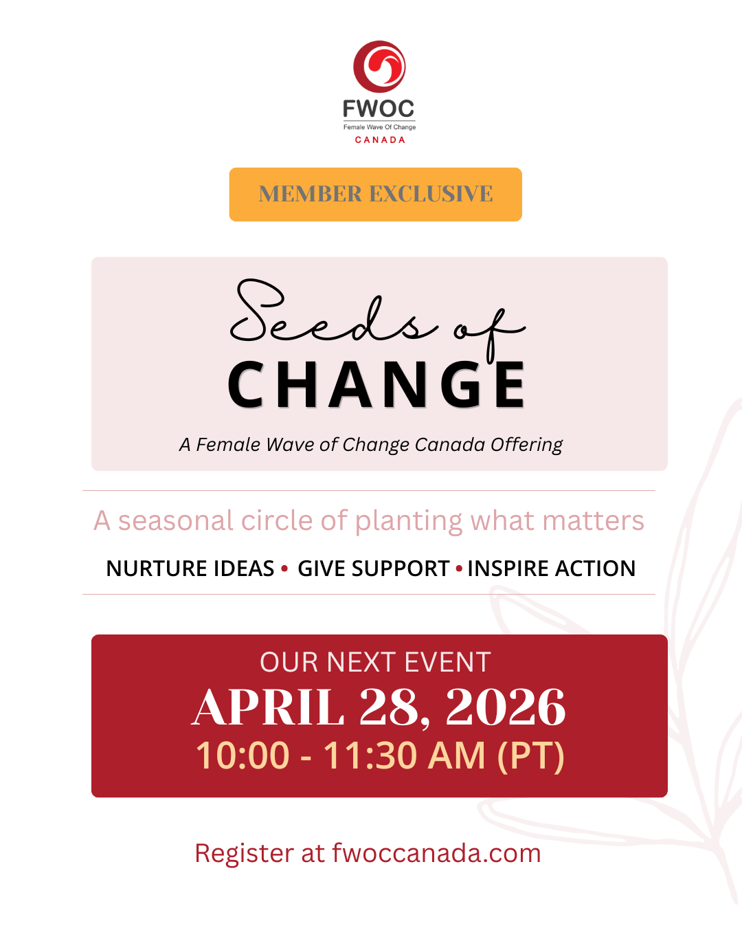 July 2025 _ Seeds of Change, Female Wave of Change Canada